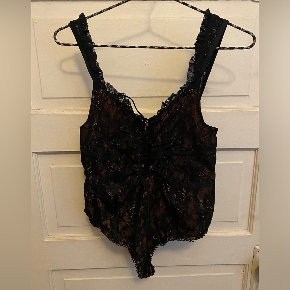 For Love and Lemons x Victoria’s Secret Lace Thong Bodysuit, size Medium
